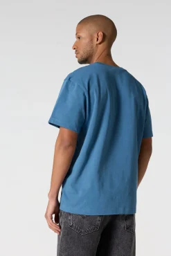 T-Shirt col rond mixte Bleu jeans Andrea
