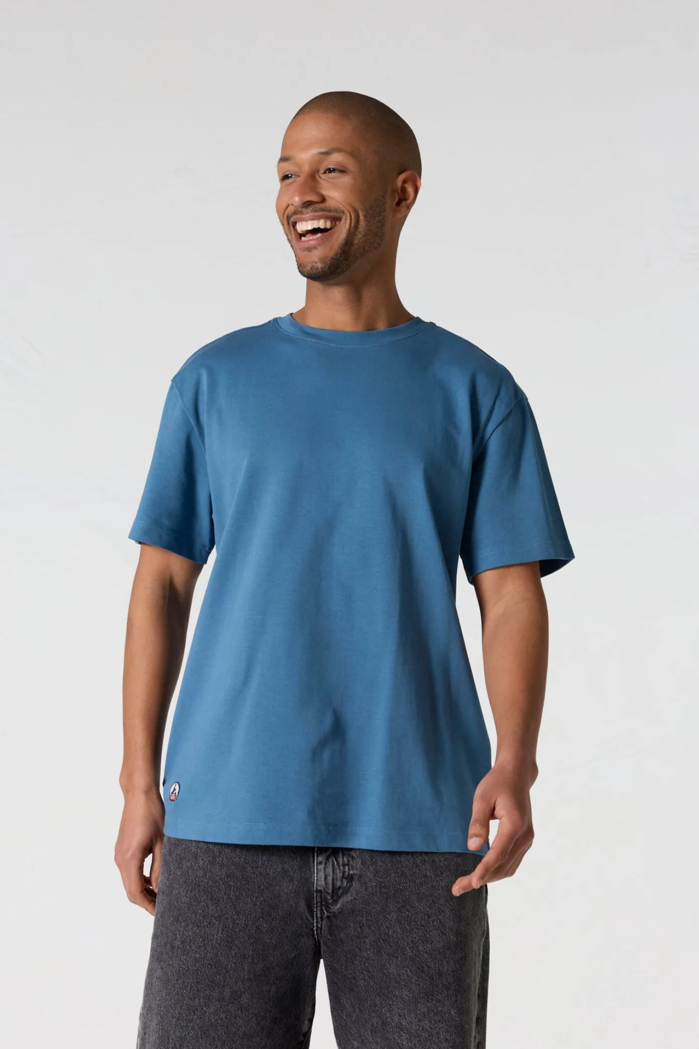 T-Shirt col rond mixte Bleu jeans Andrea