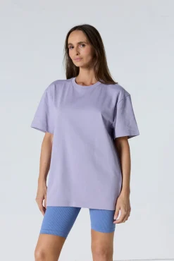 T-Shirt col rond mixte Encens violet Andrea
