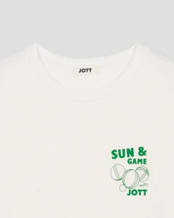 T-shirt col rond mixte imprimé Blanc Samet