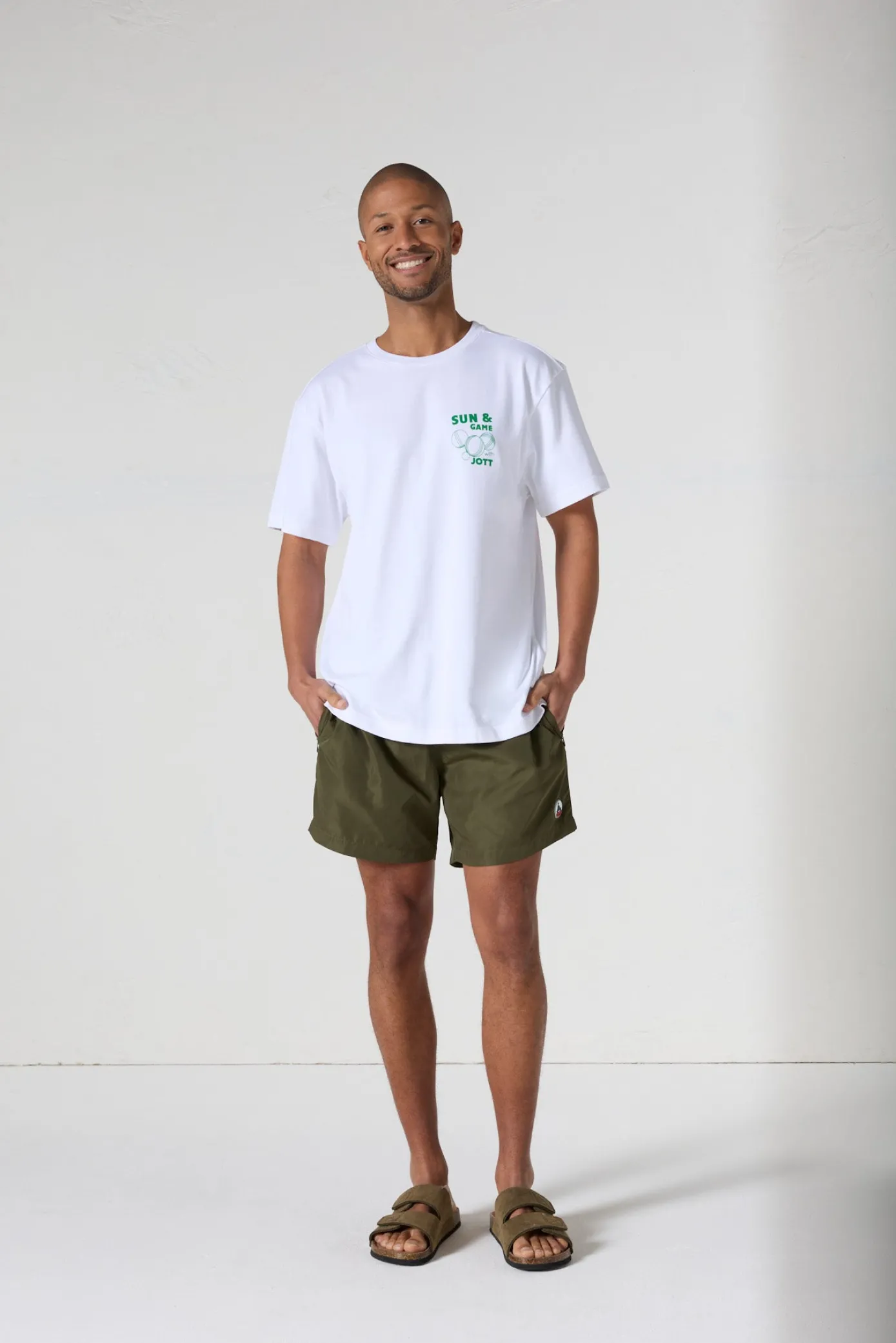 T-shirt col rond mixte imprimé Blanc Samet