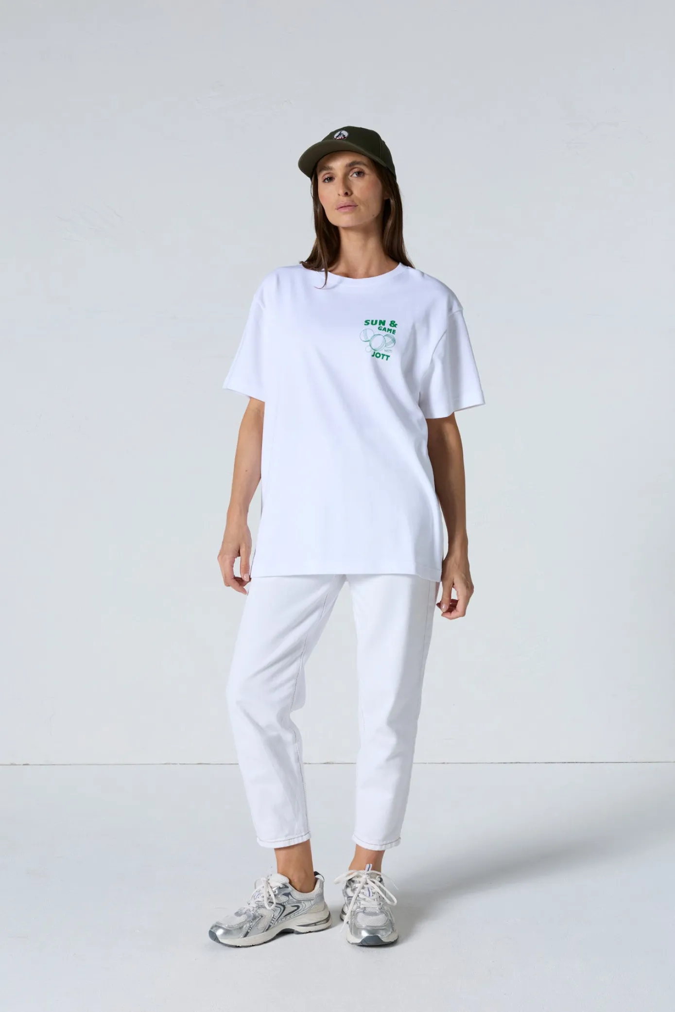 T-shirt col rond mixte imprimé Blanc Samet