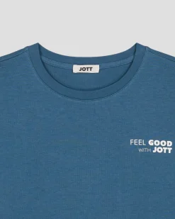 T-shirt col rond mixte imprimé Bleu jeans Kood