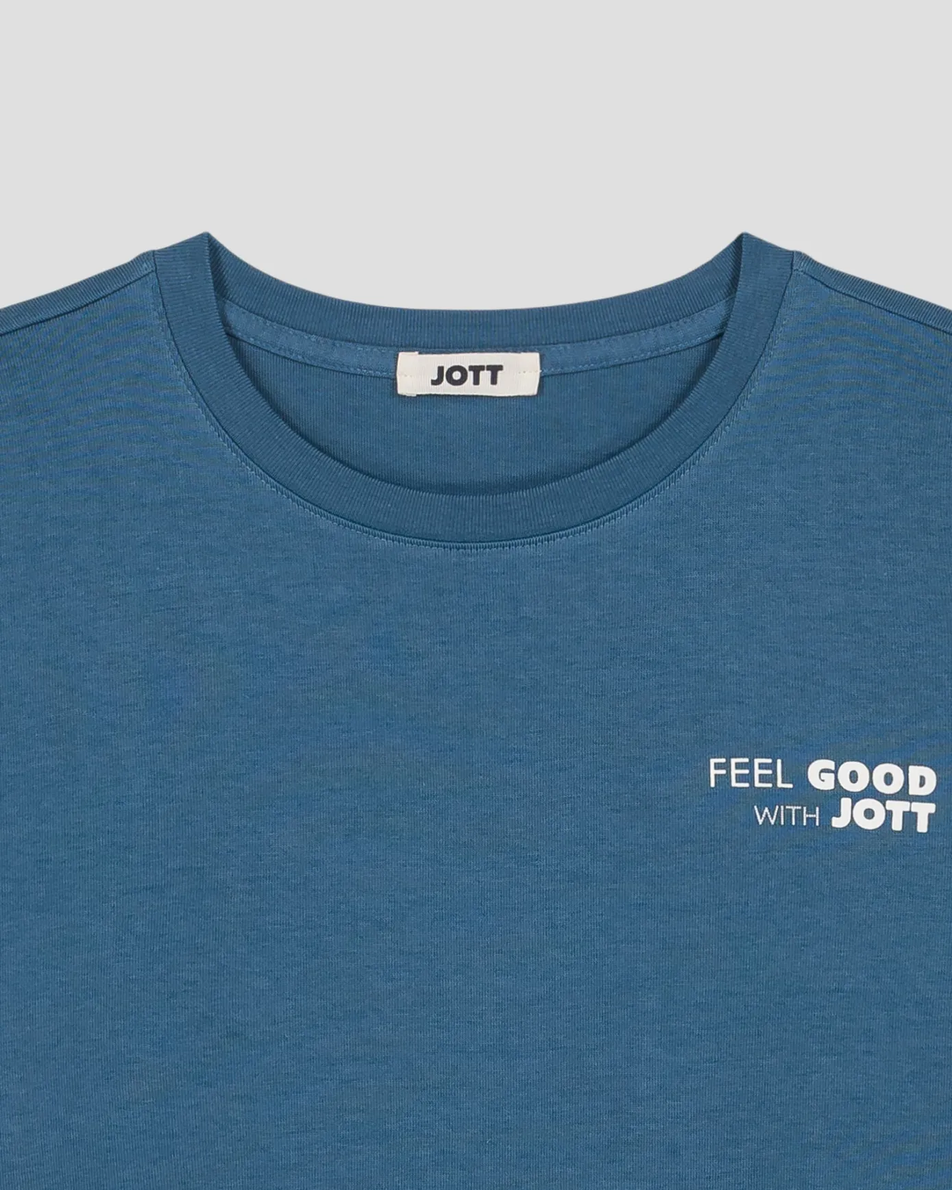 T-shirt col rond mixte imprimé Bleu jeans Kood