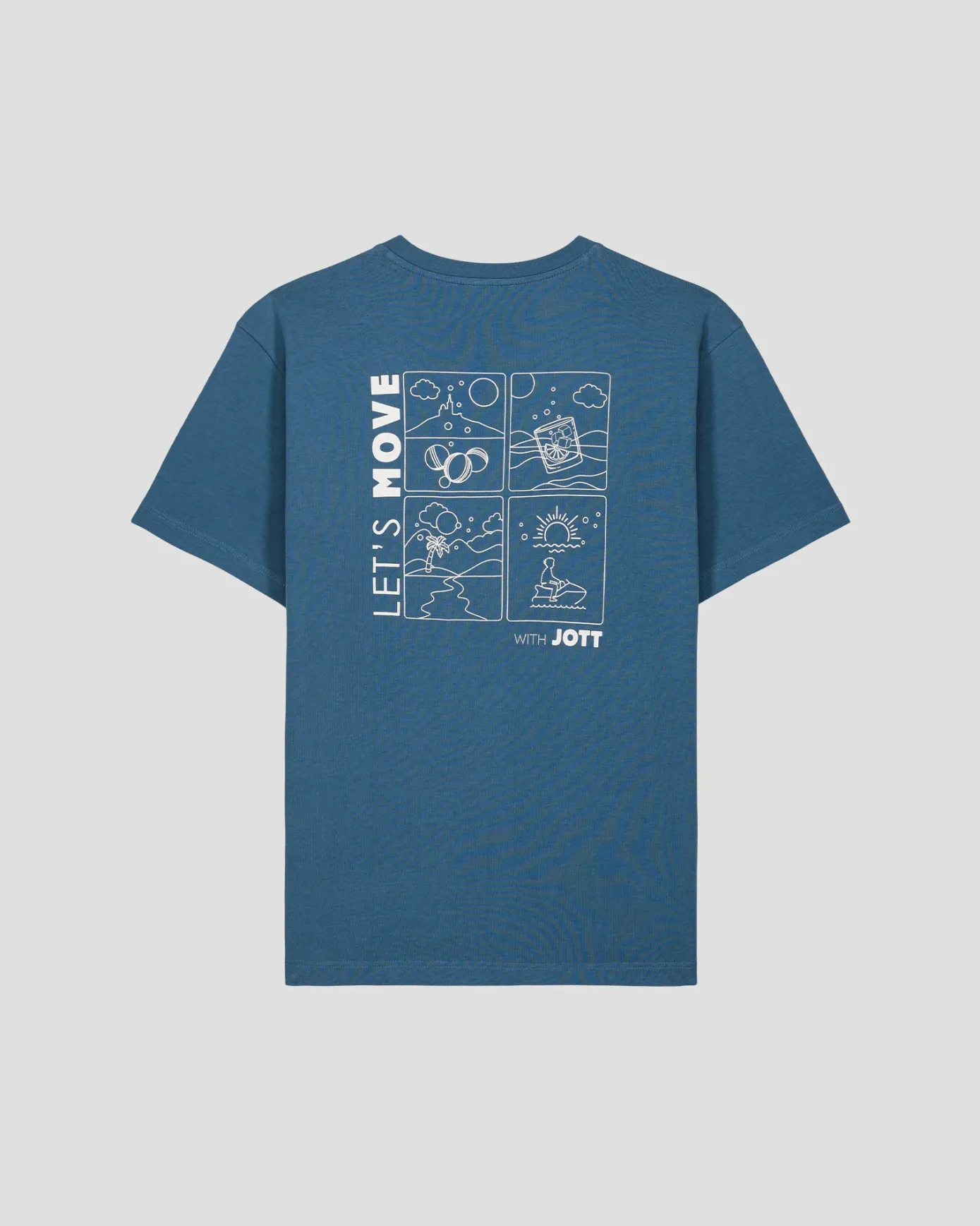 T-shirt col rond mixte imprimé Bleu jeans Kood