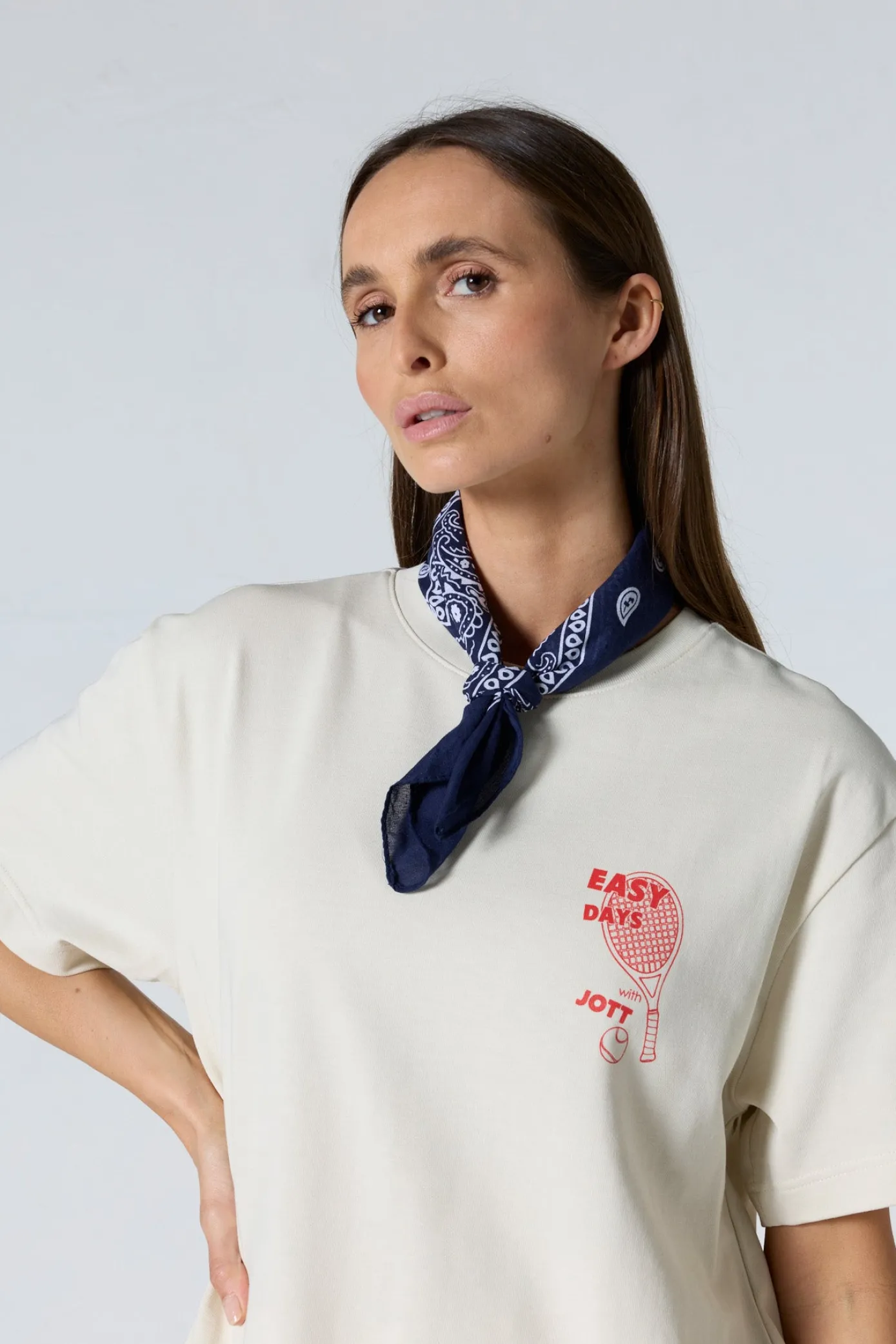 T-shirt col rond mixte imprimé Naturel Samet