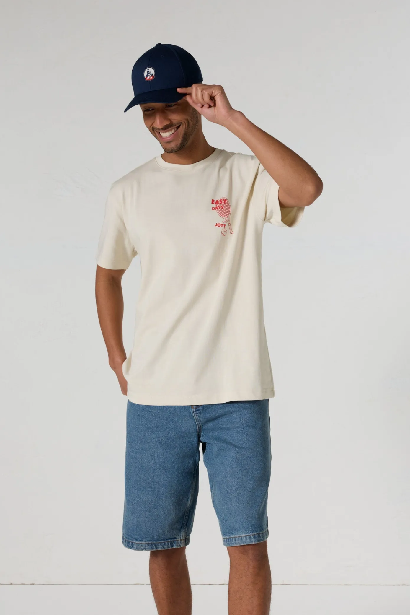 T-shirt col rond mixte imprimé Naturel Samet