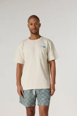 T-shirt col rond mixte imprimé Naturel Kood