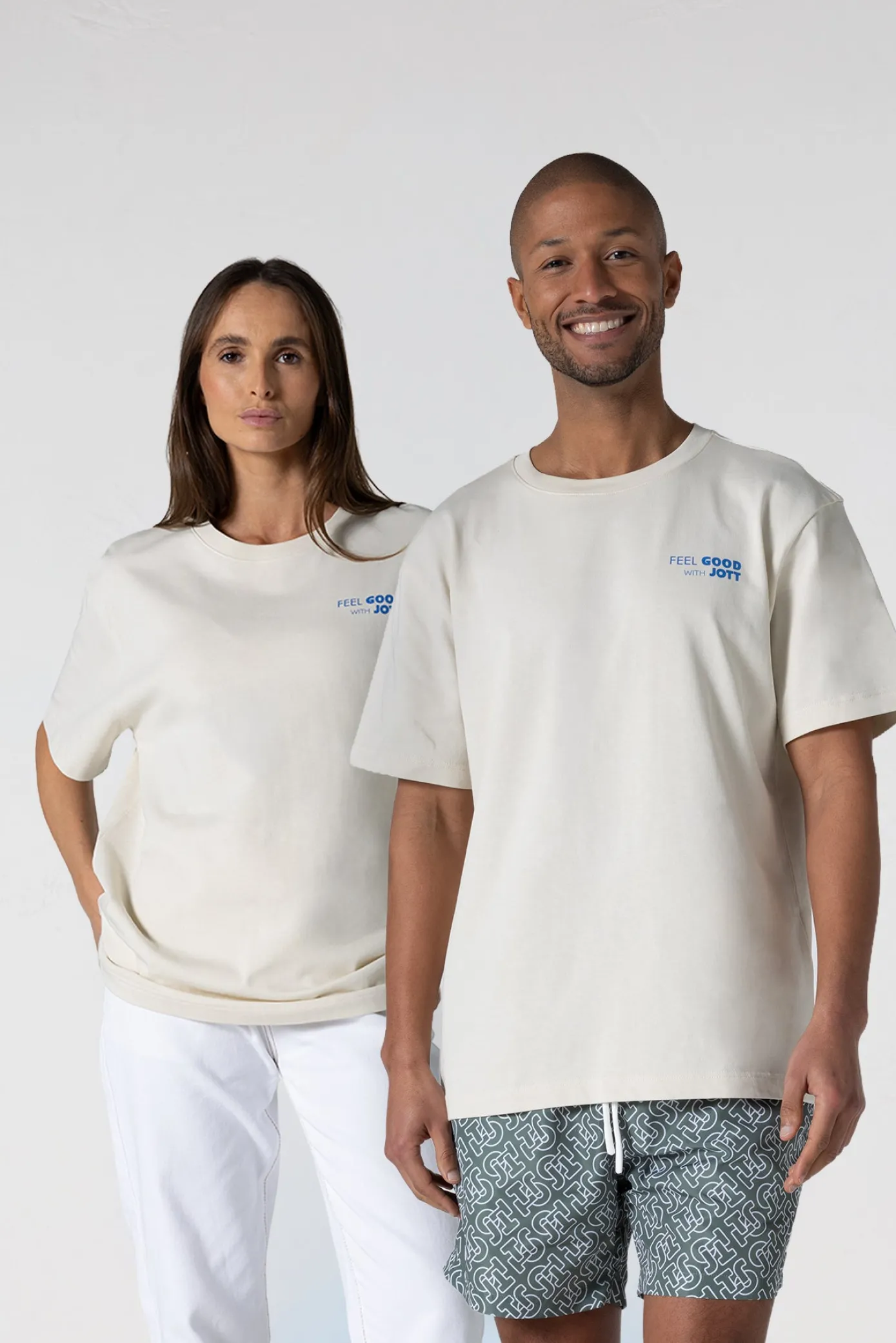 T-shirt col rond mixte imprimé Naturel Kood