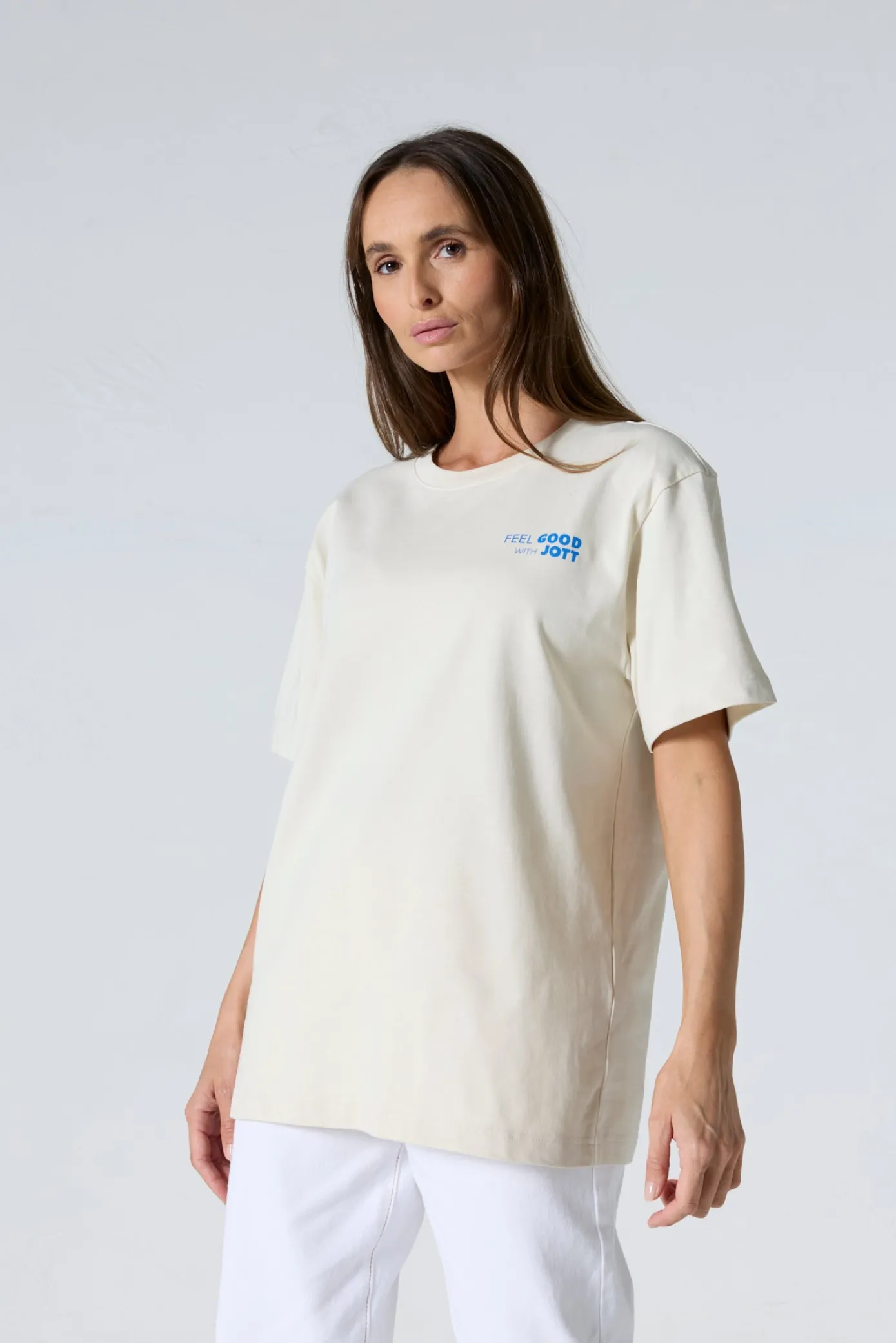 T-shirt col rond mixte imprimé Naturel Kood
