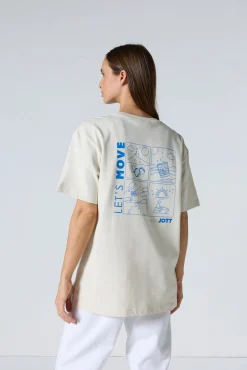 T-shirt col rond mixte imprimé Naturel Kood
