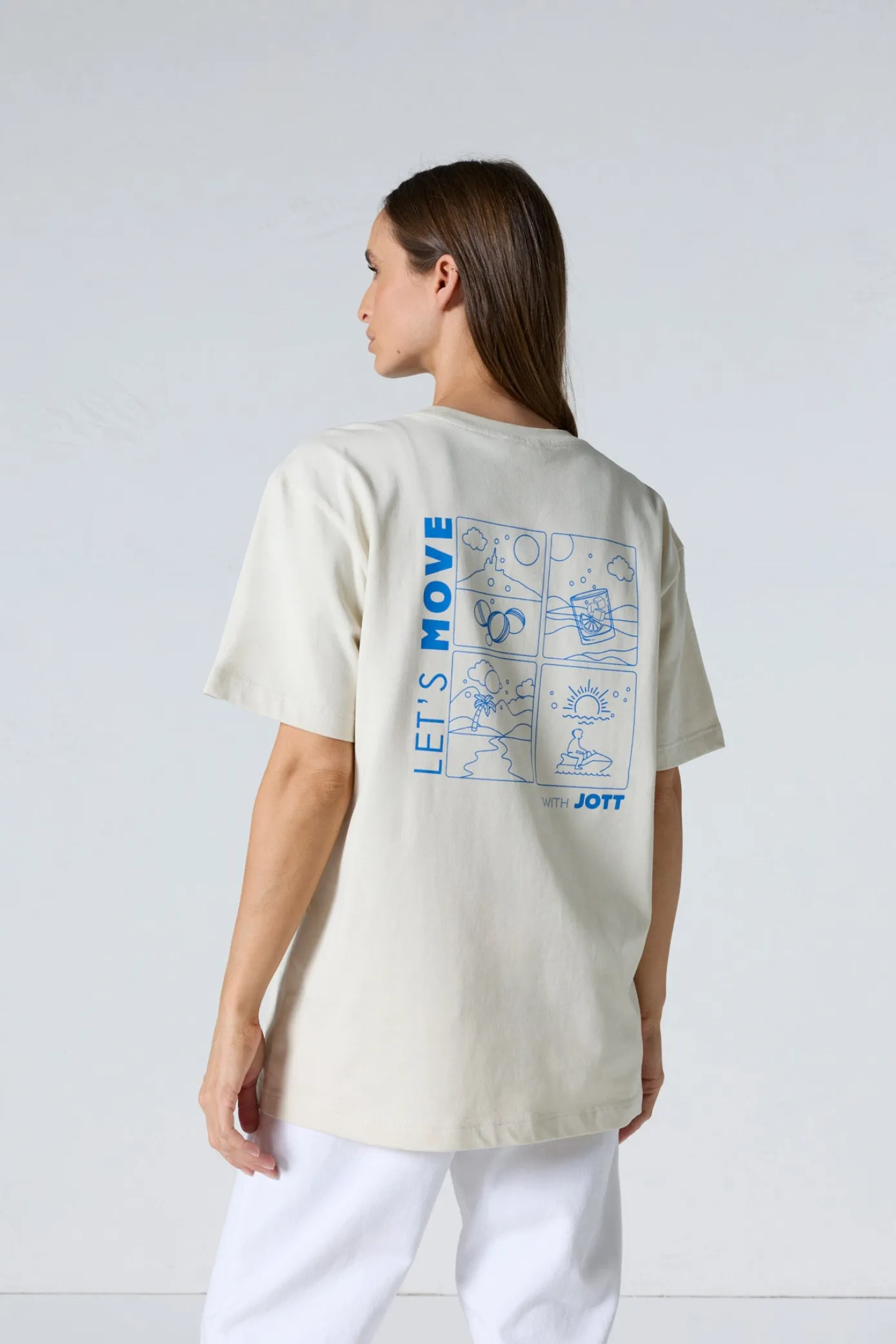 T-shirt col rond mixte imprimé Naturel Kood