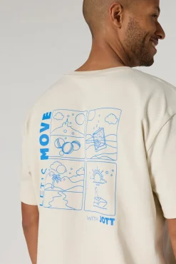 T-shirt col rond mixte imprimé Naturel Kood