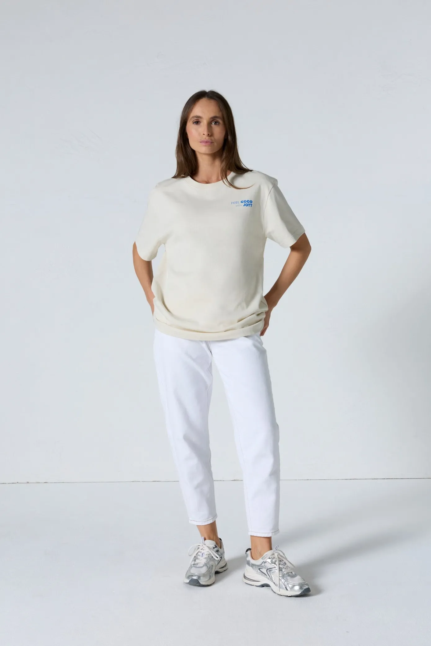 T-shirt col rond mixte imprimé Naturel Kood