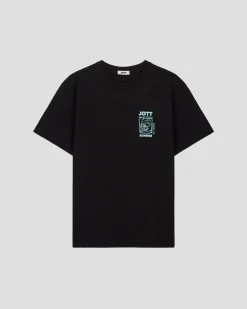 T-shirt col rond mixte imprimé Noir Samet