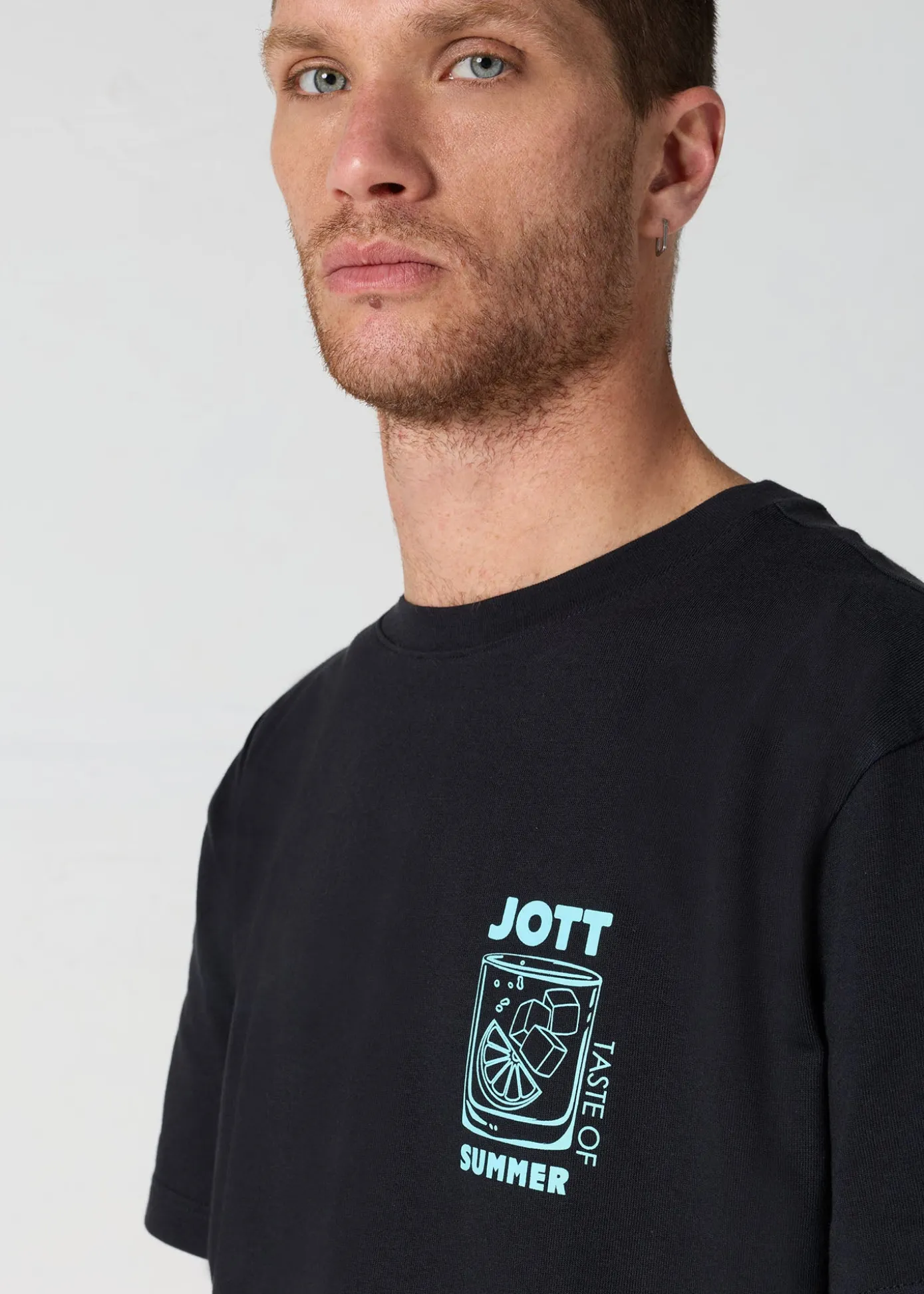 T-shirt col rond mixte imprimé Noir Samet