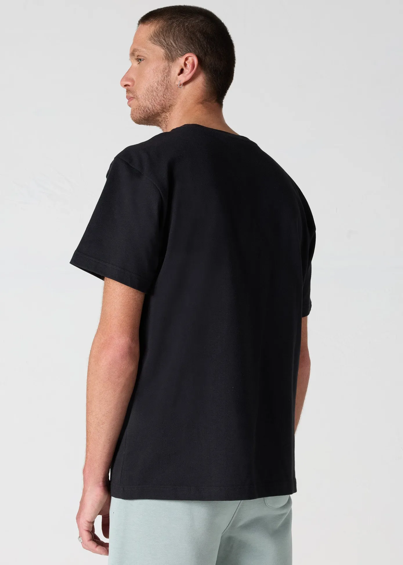 T-shirt col rond mixte imprimé Noir Samet