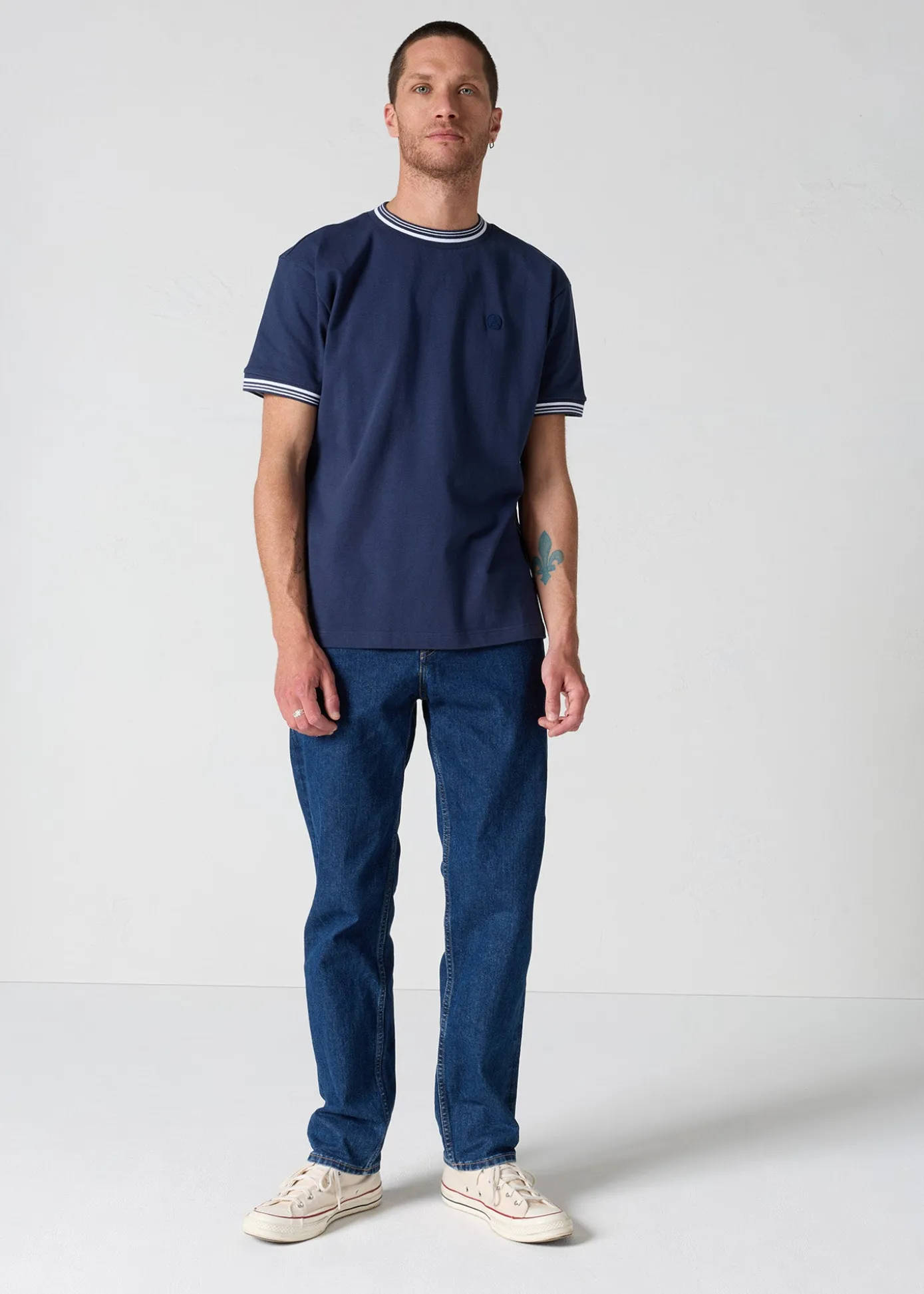 T-shirt col rond mixte Marine Ley
