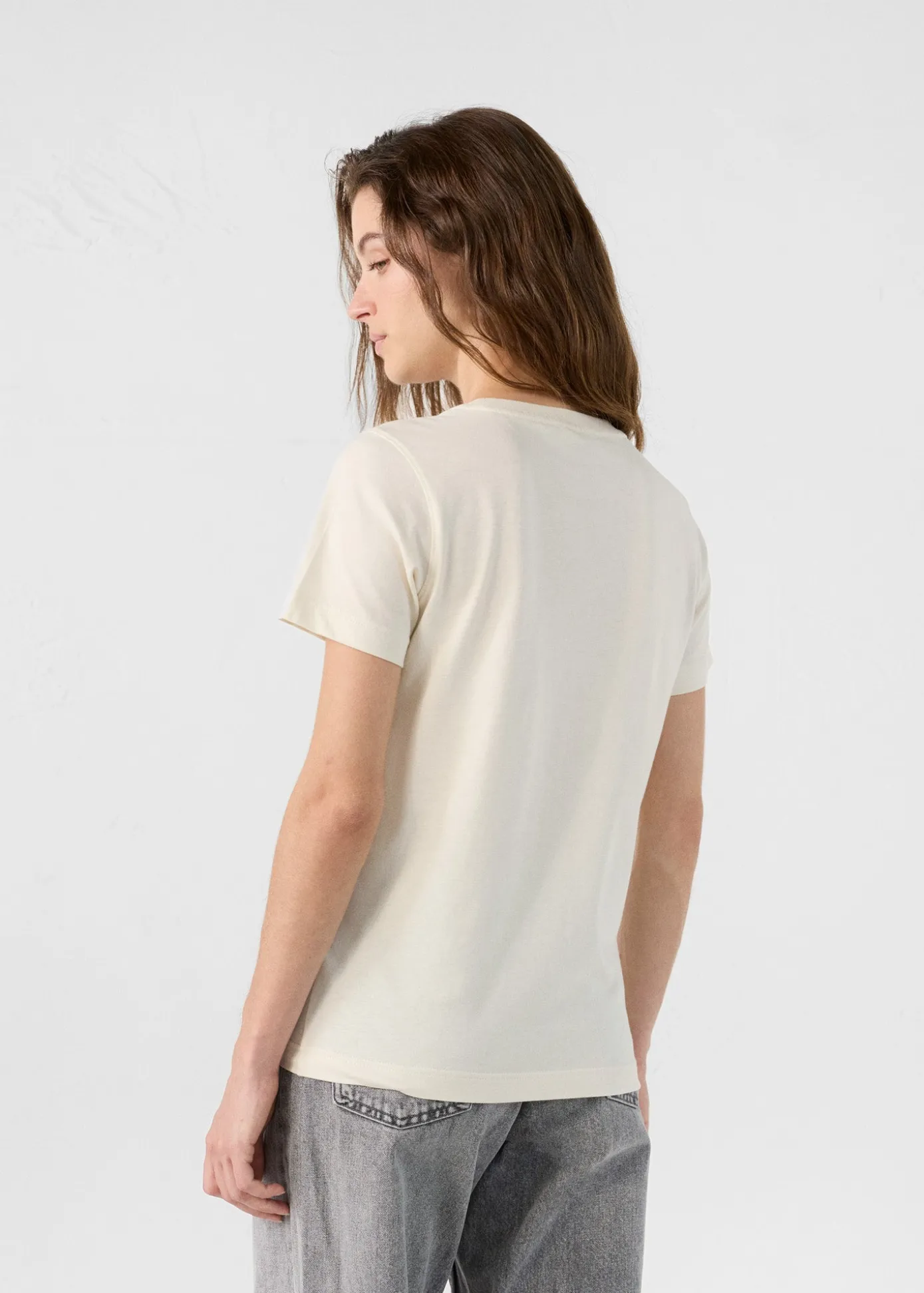 T-Shirt à col rond Naturel Lucia