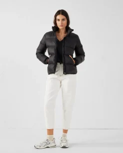 T-shirt col V femme en coton Noir Sonia