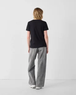T-Shirt col V Noir Sofy