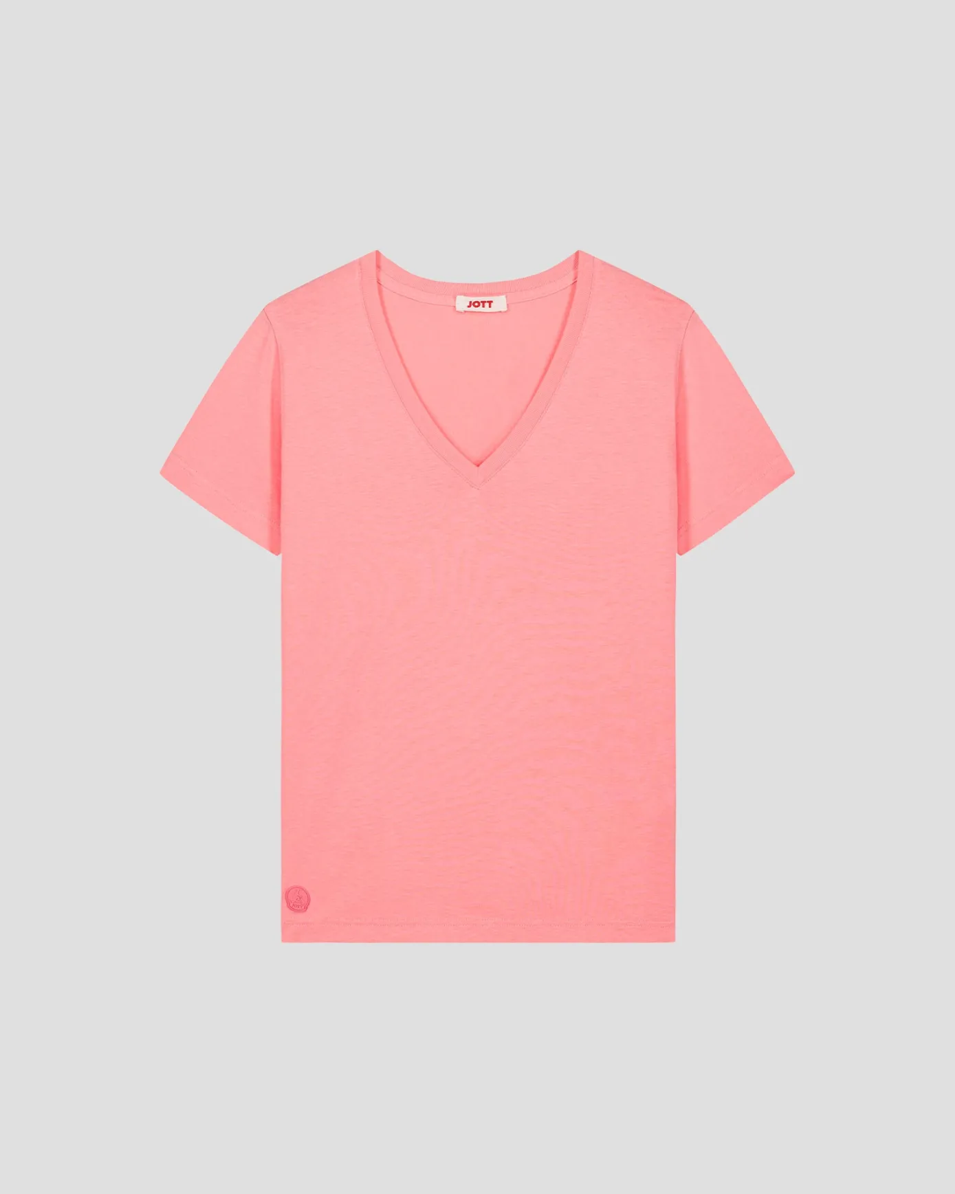 T-Shirt col V Vibrant pink Sofy