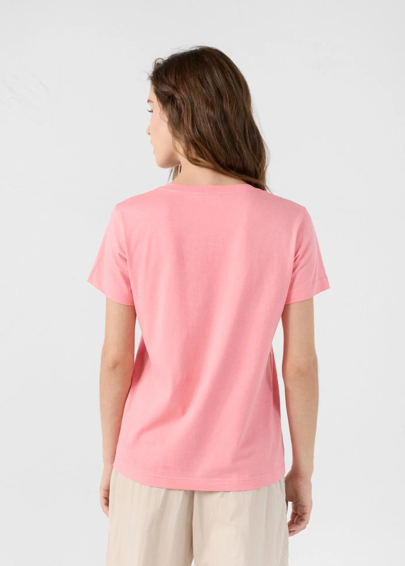 T-Shirt col V Vibrant pink Sofy