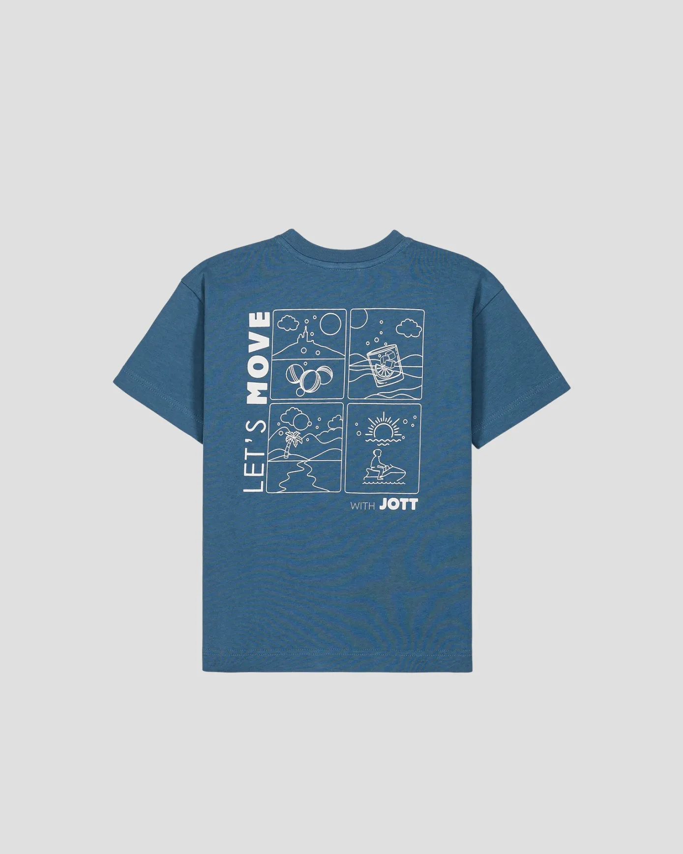 T-shirt enfant col rond imprimé Bleu jeans Mak