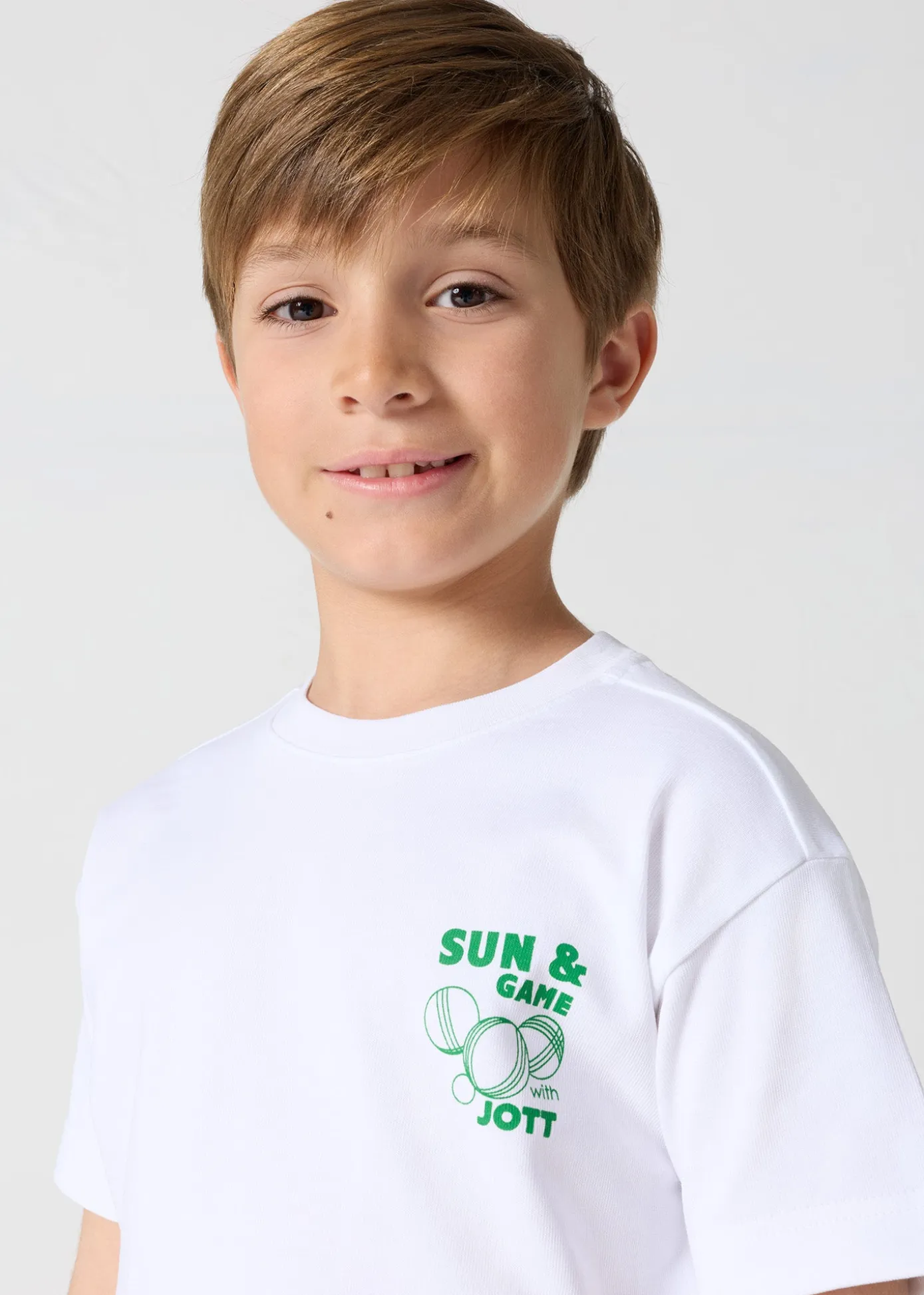 T-shirt enfant col rond imprimé Blanc Mattia