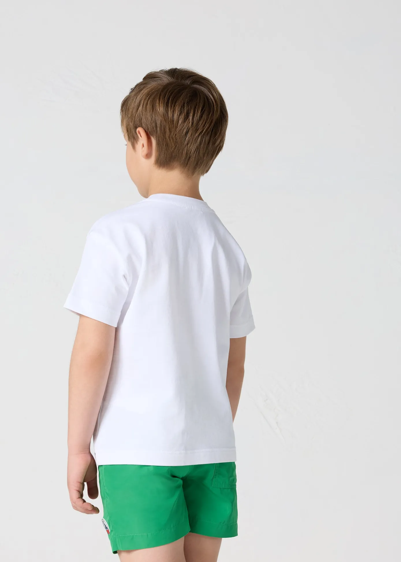 T-shirt enfant col rond imprimé Blanc Mattia