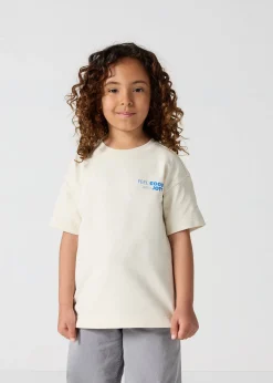 T-shirt enfant col rond imprimé Naturel Mak