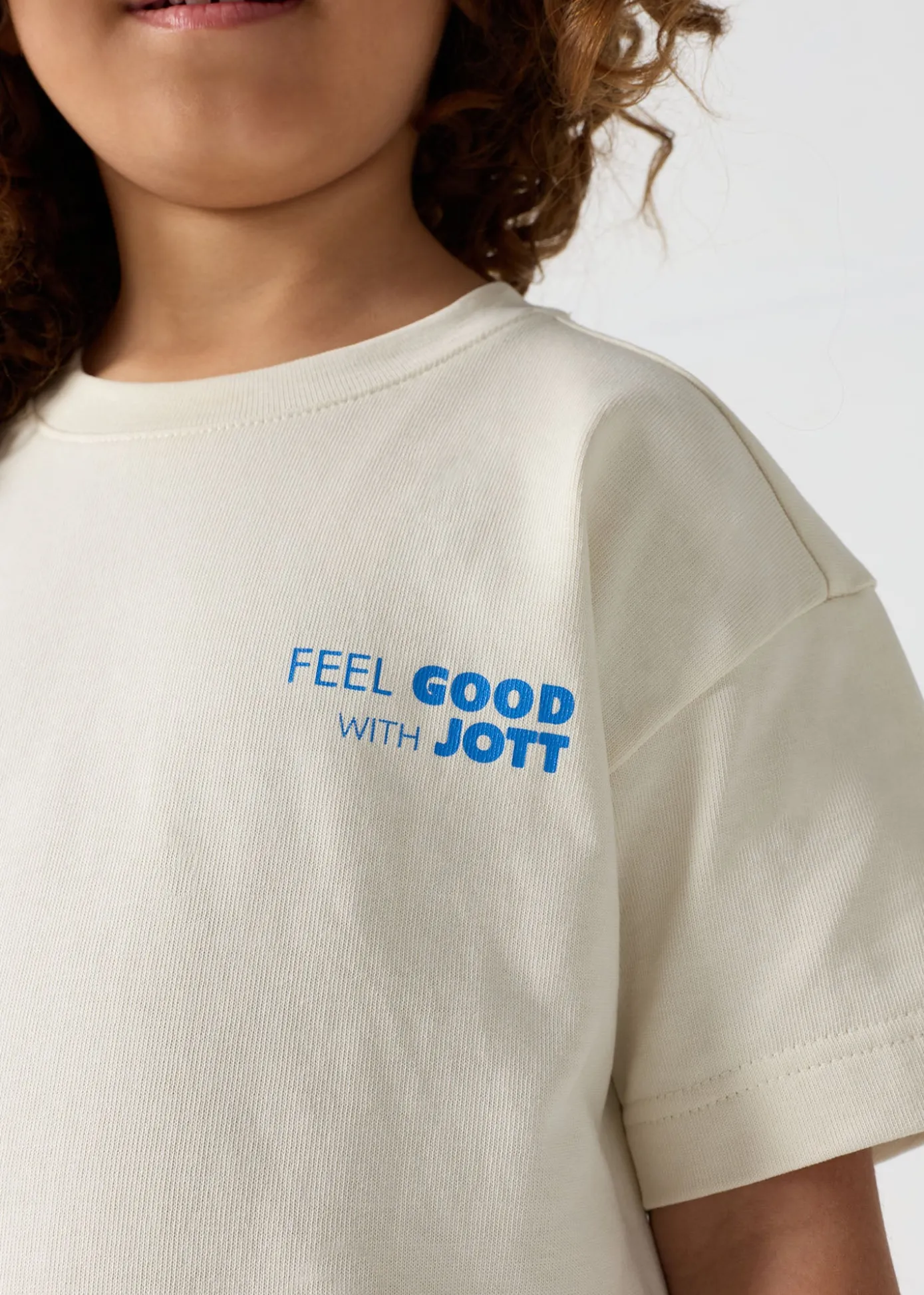 T-shirt enfant col rond imprimé Naturel Mak