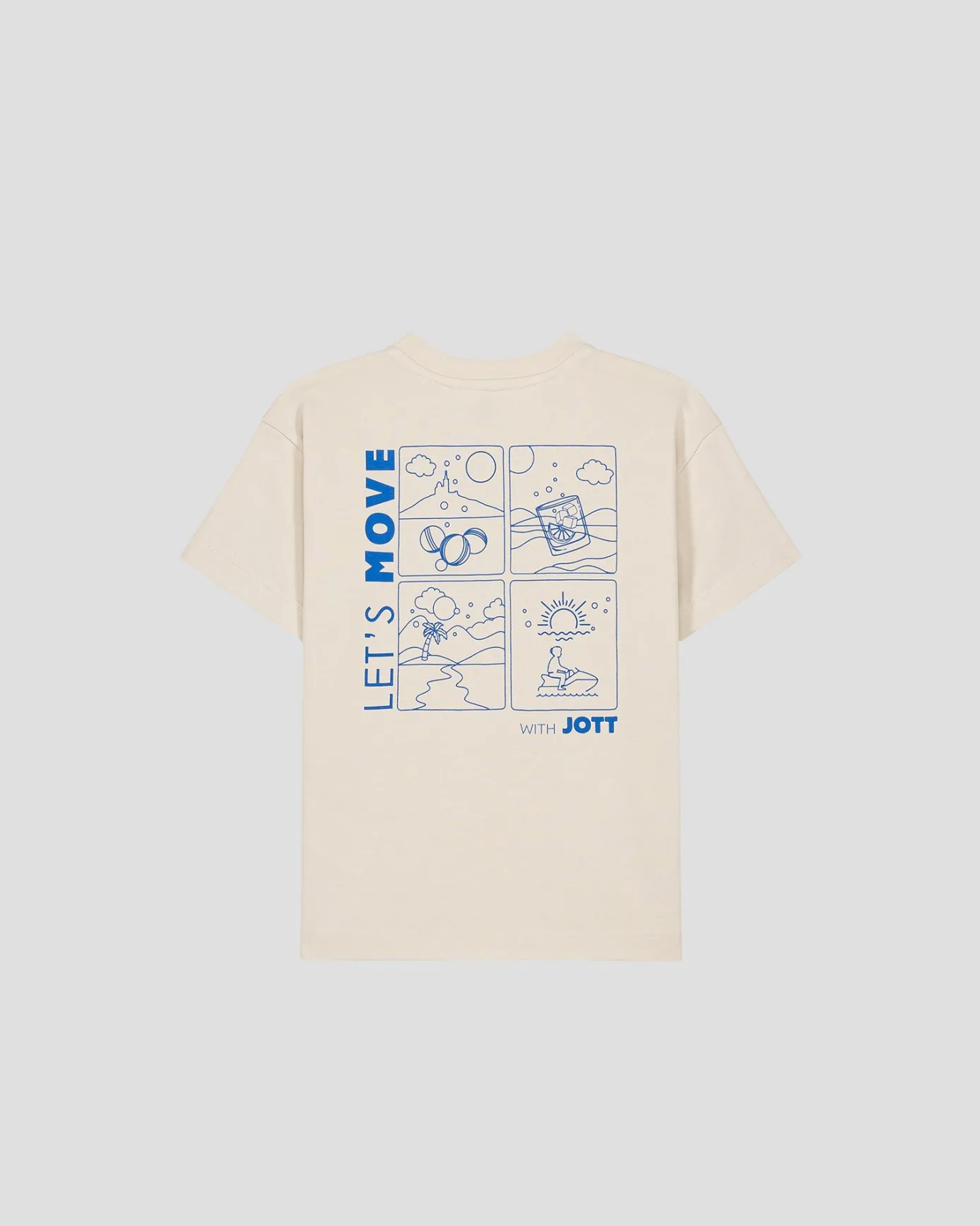 T-shirt enfant col rond imprimé Naturel Mak
