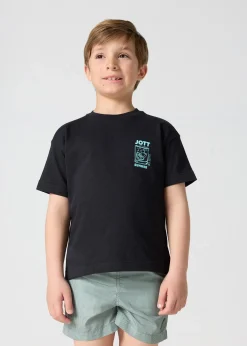 T-shirt enfant col rond imprimé Noir Mattia