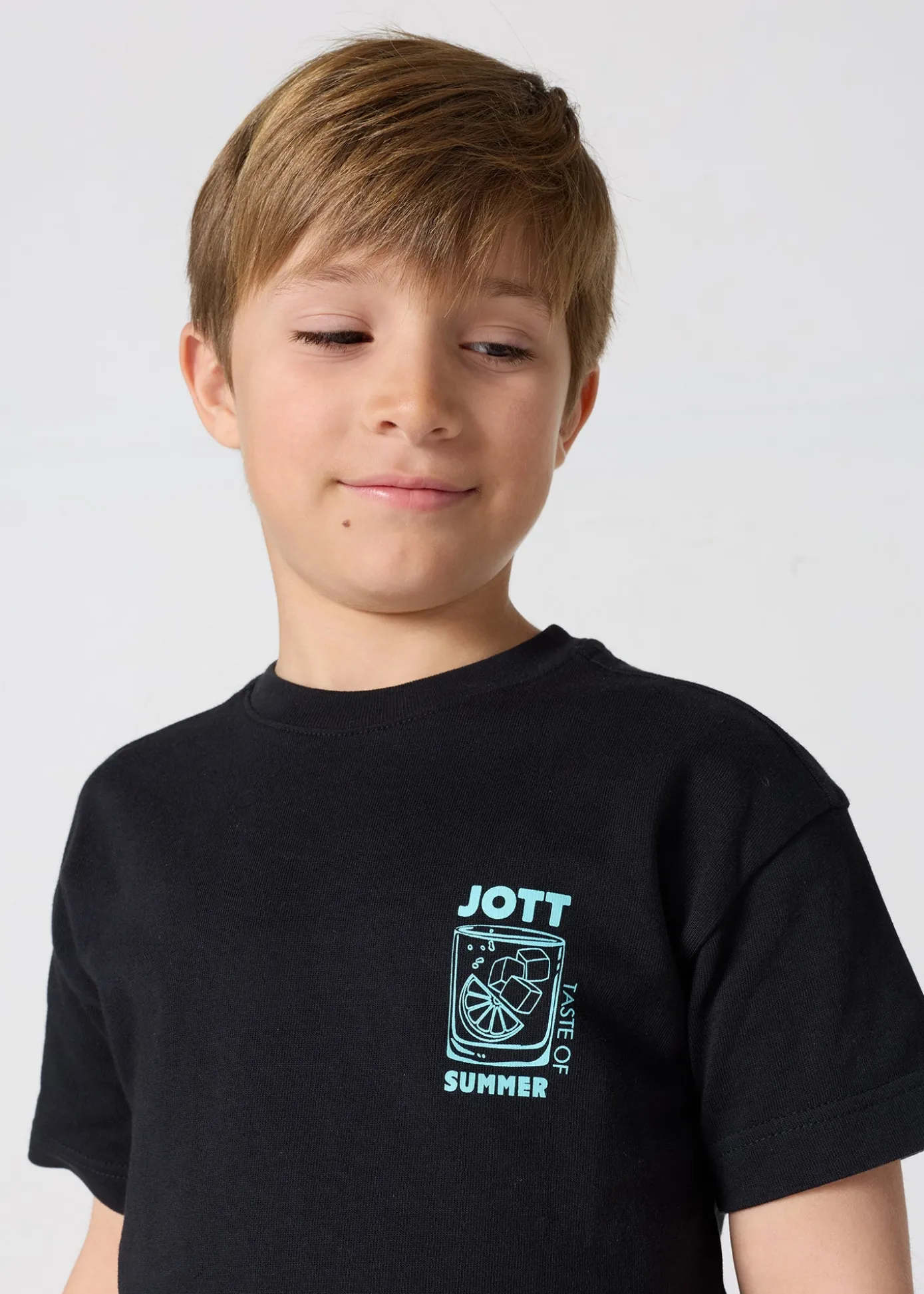 T-shirt enfant col rond imprimé Noir Mattia
