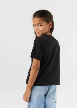 T-shirt enfant à col rond Noir Pio