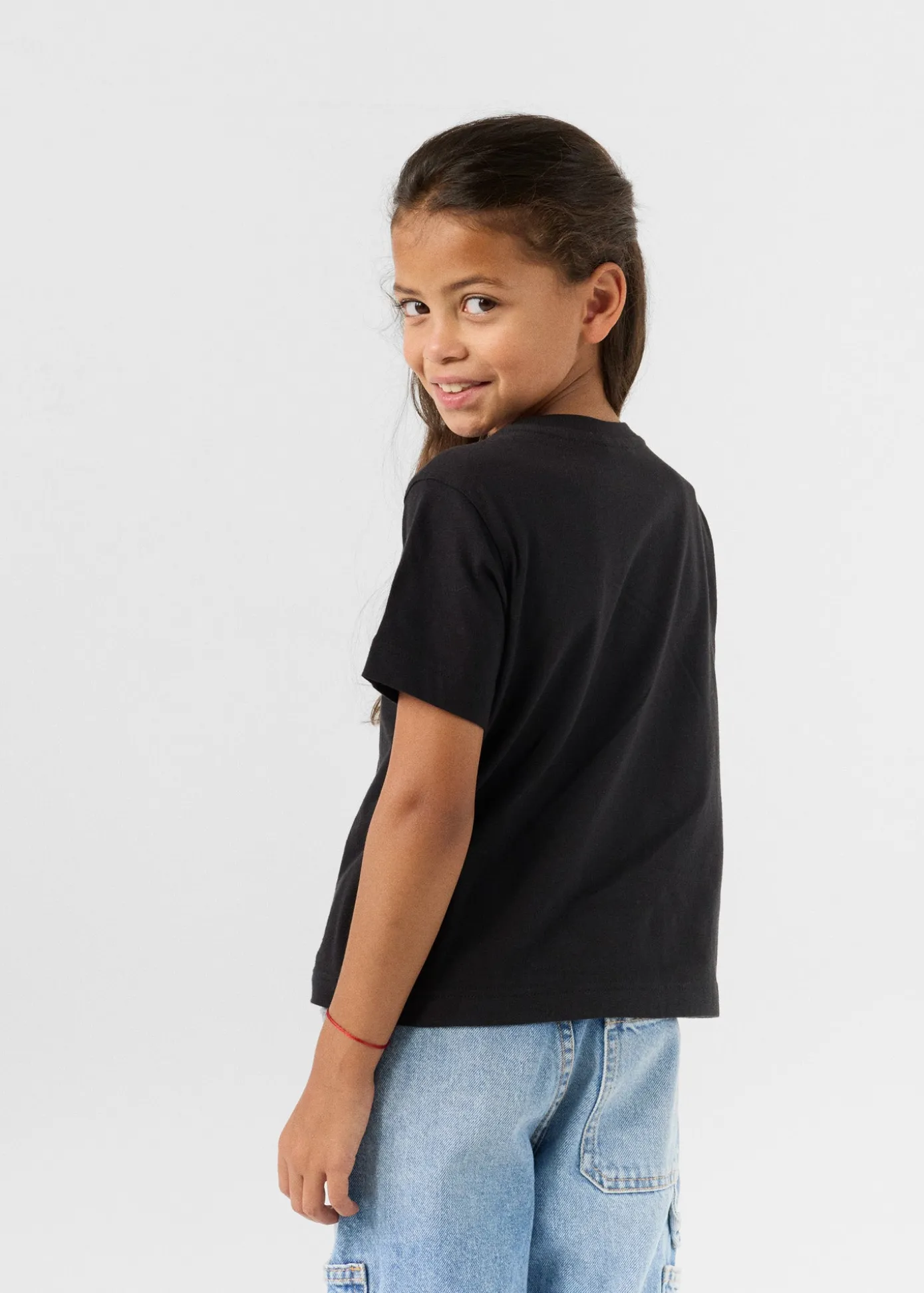 T-shirt enfant à col rond Noir Pio