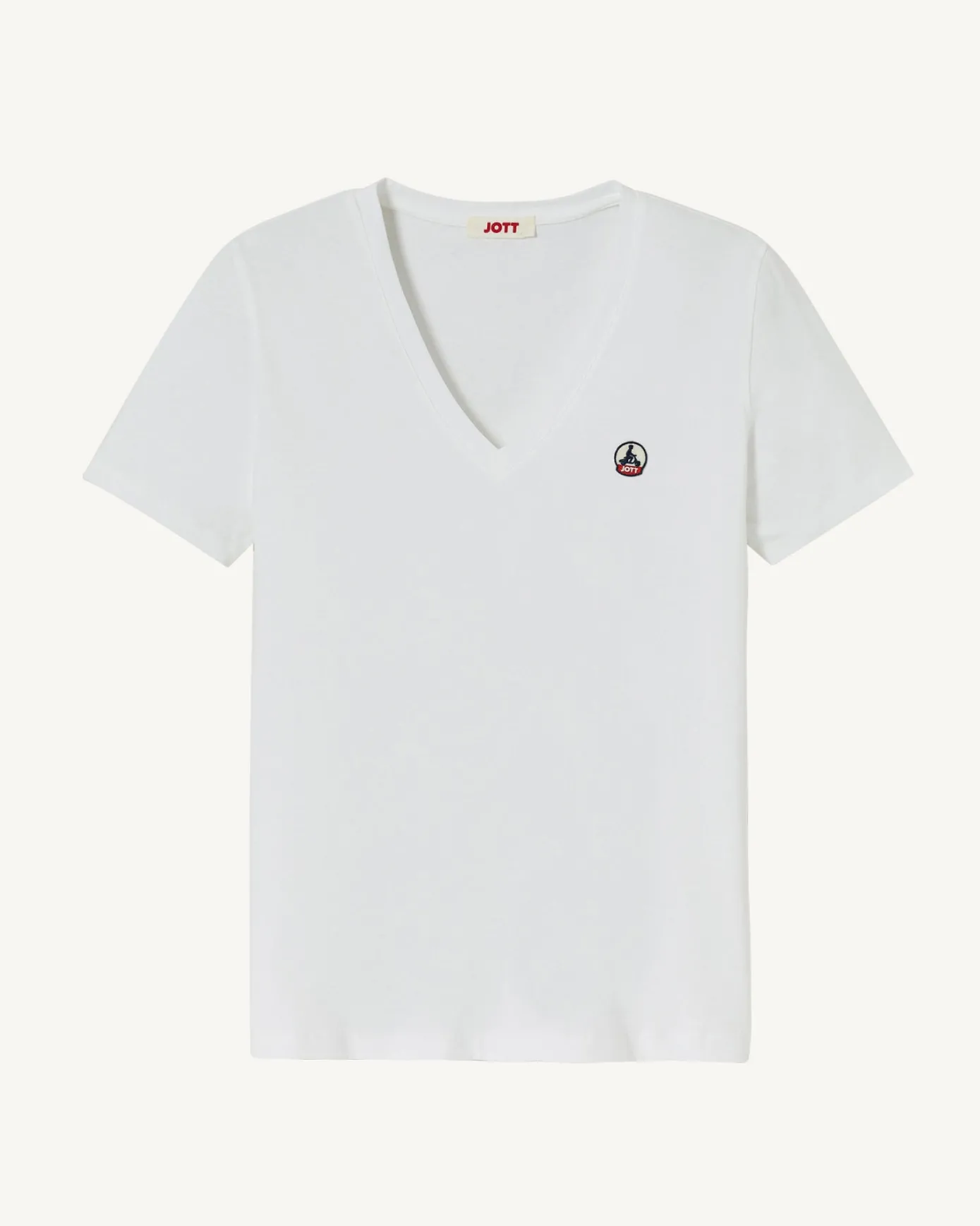 T-shirt uni col V en coton biologique Blanc Cancun 2.0
