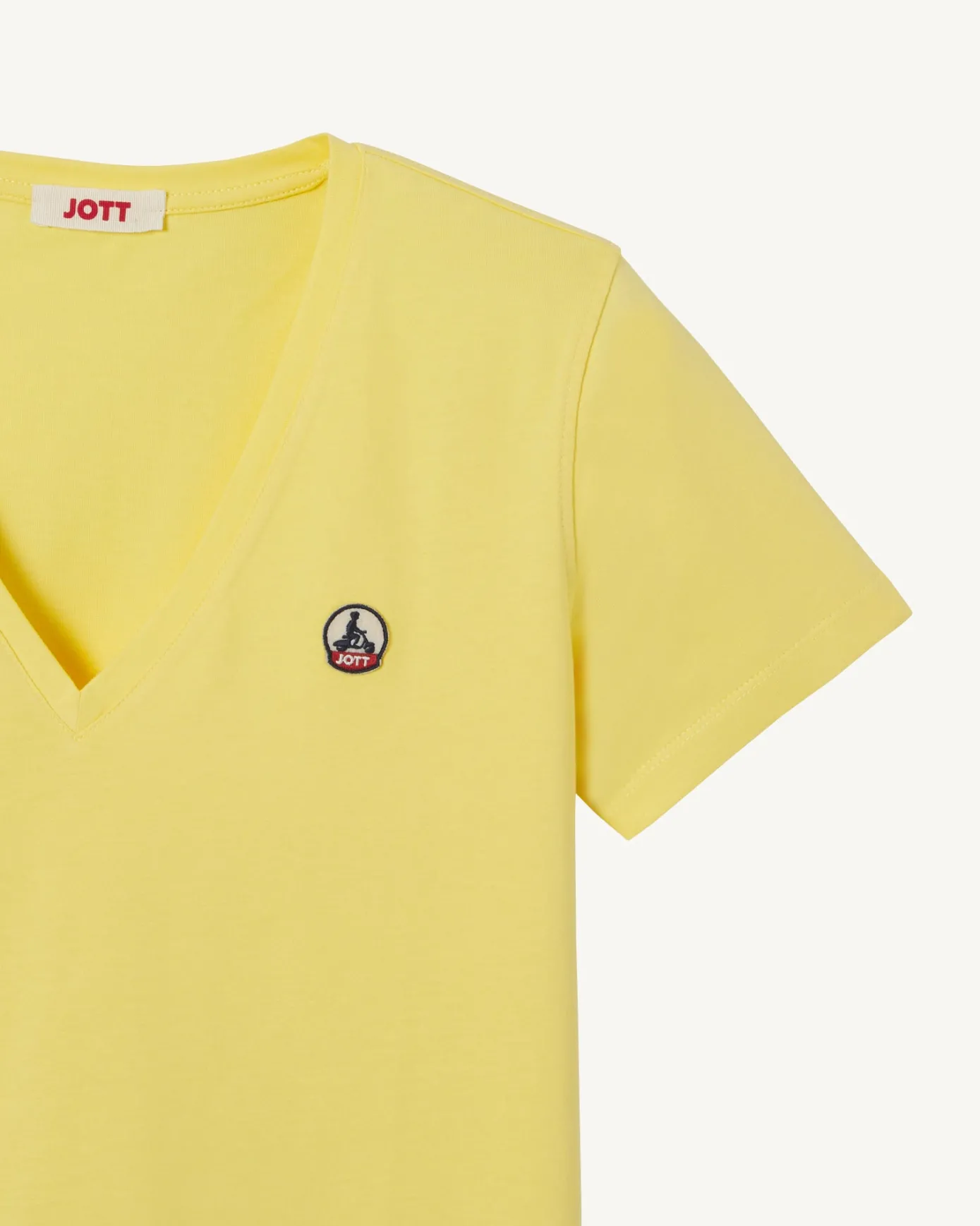 T-shirt uni col V en coton biologique Miel Cancun 2.0