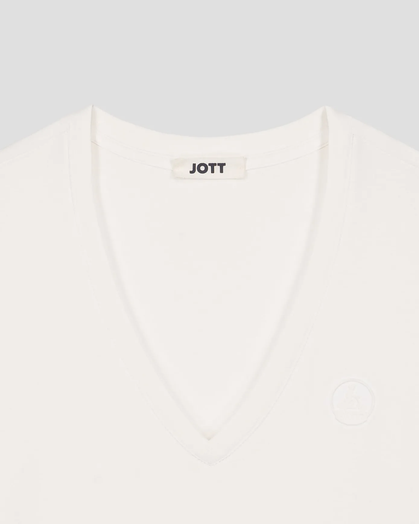 T-shirt uni col V en coton Blanc Sofia 2.0