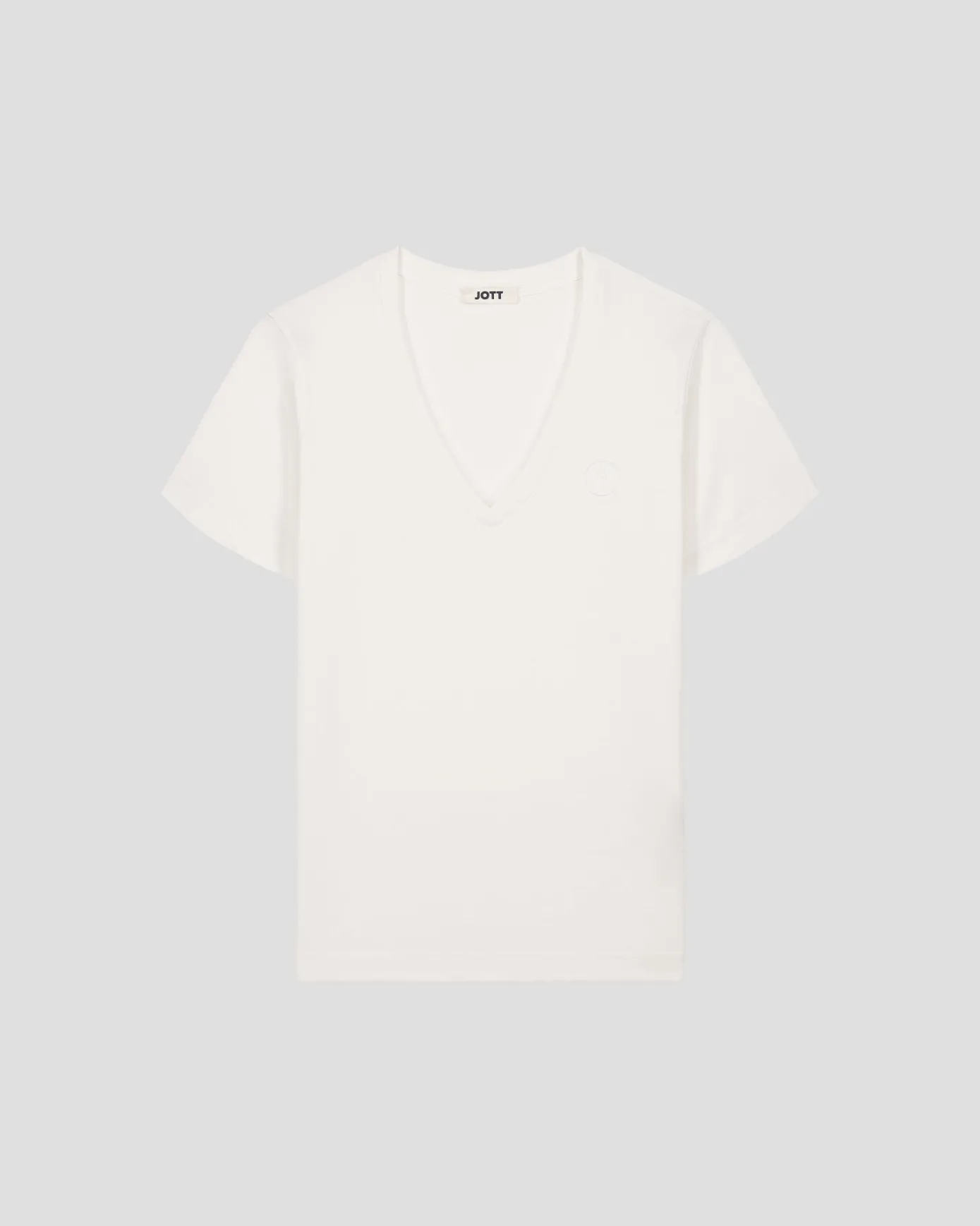 T-shirt uni col V en coton Blanc Sofia 2.0