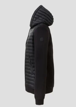 Veste bi-matière à capuche Noir Gummy 2.0