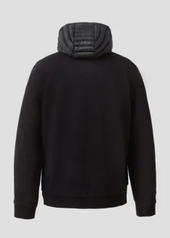 Veste bi-matière à capuche Noir Gummy 2.0