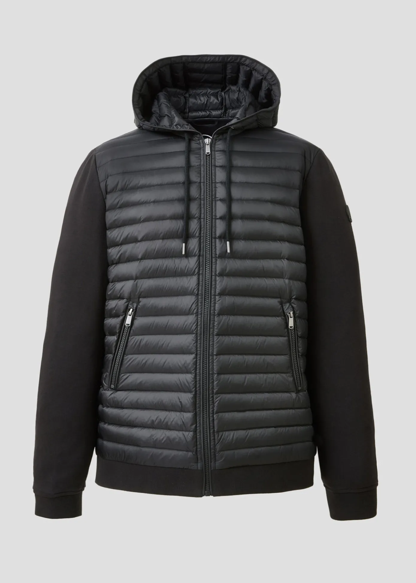 Veste bi-matière à capuche Noir Gummy 2.0