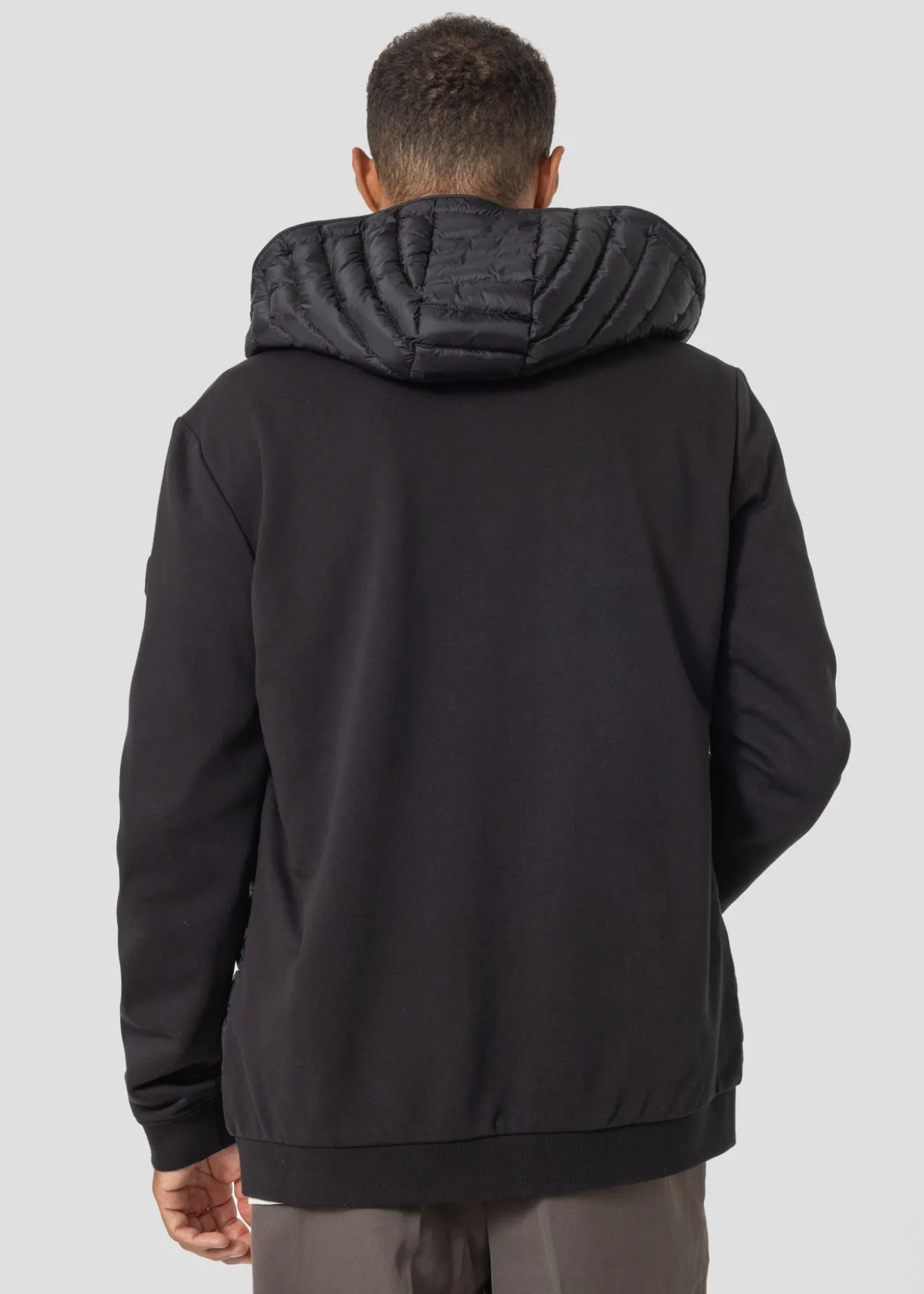 Veste bi-matière à capuche Noir Gummy 2.0
