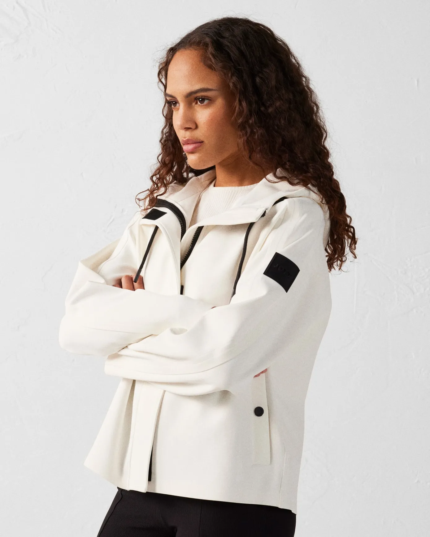 Veste courte bimatière 'oversize' Blanc Ellen