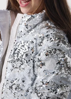 Veste enfant à sequins Blanc/argent Lina