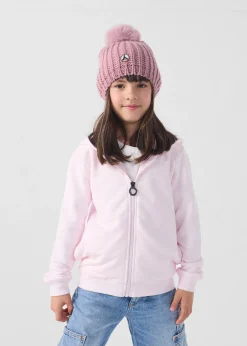 Veste enfant zippée à capuche Rose pétale Arie