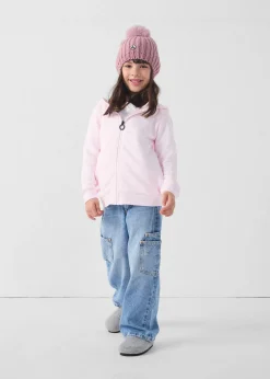 Veste enfant zippée à capuche Rose pétale Arie