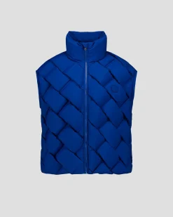 Veste Grand Froid puffer tressée Bleu cobalt Alya